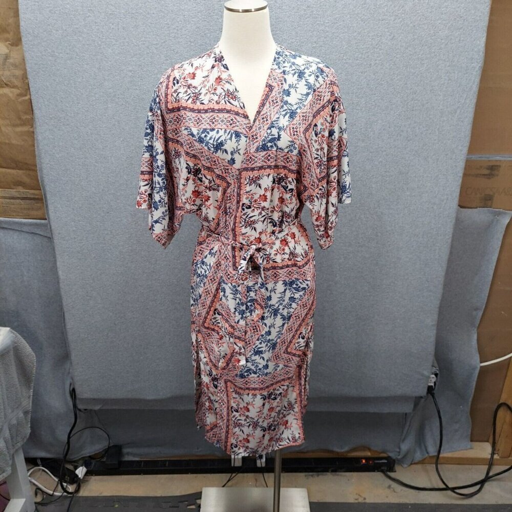 charlotte Russe boho floral print kimono Ties In Back Bohemian Size S